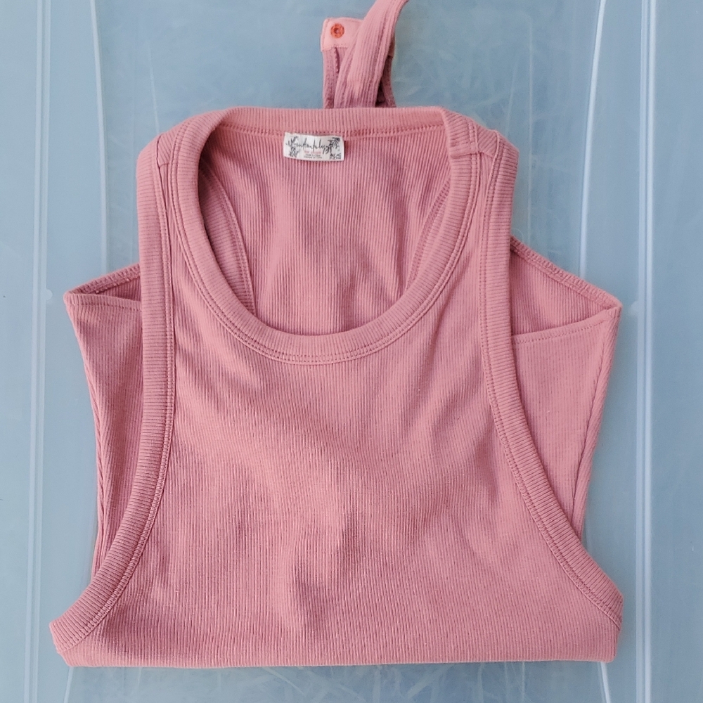 Free People Dusty Pink Ribbed Tank Top